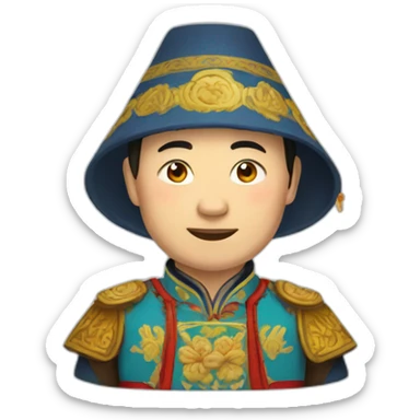 man in Buryat costume sticker