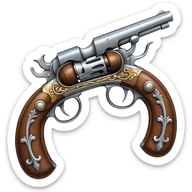 2 flintlock pistols forming an x sticker