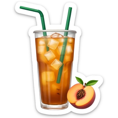 realistic detailed Black tea lemonade with peach juice, Starbucks drink sticker