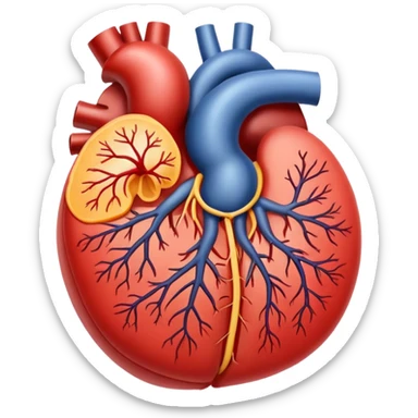 kidney with blood vessels sticker