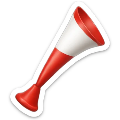 provide a party emoji with a party horn, using the red and white colors that are associated with the Canadian flag them sticker