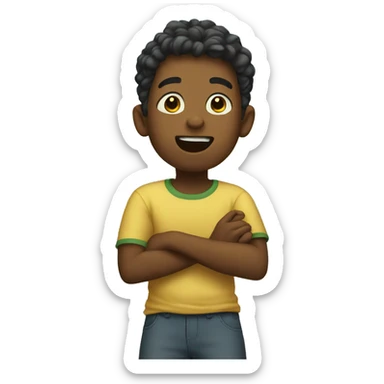 Boy telling story sticker