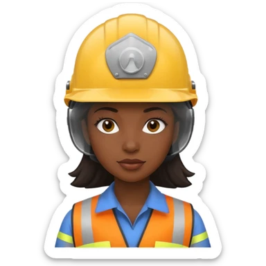 black woman wearing safety helmets sticker