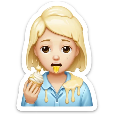 A person with 15 IQ crying over an ice cream sticker