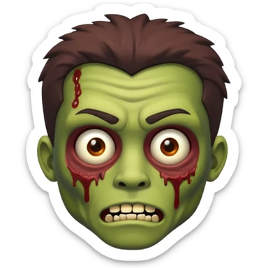 quero um zombie masculino com cabelo liso sticker