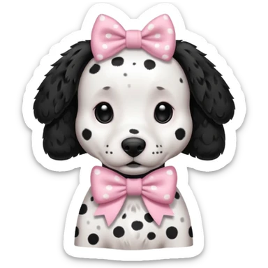 Dalmatian with a light pink bow sticker