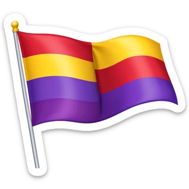 flag with three horizontal stripes - red, yellow, and purple sticker