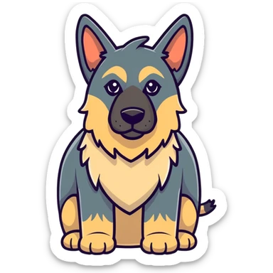 German shepherd wearing elephant costume  sticker