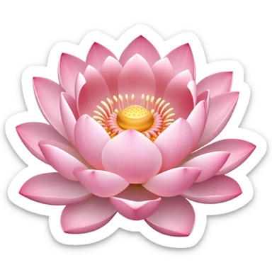 Soft pink lotus flower with a gentle inner glow sticker