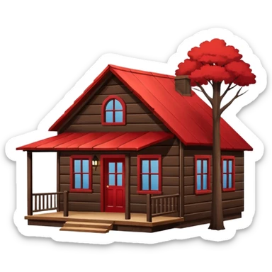 Texas silhouette with a friendly minimal red roof house sticker