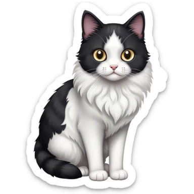 Black and white cat with cast on rear leg sticker