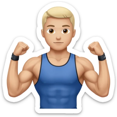 A person maintaining good health with good muscles sticker