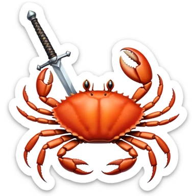 Crab with a sword sticker