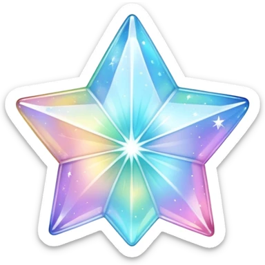 Sparkly glossy Pastel iridescent glass crystal estrella sticker