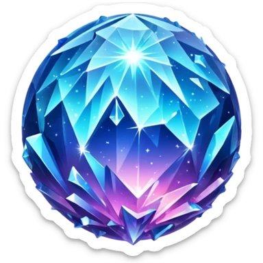 Crystal Planet – surface covered in glowing crystals sticker