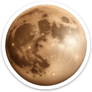 A realistic bronze moon sticker