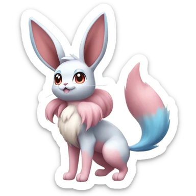 Sylveon-Eevee-Bunny-Pokémon full body sticker
