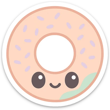 a simit, the Turkish sesame bagel, cute kawaii cartoon style sticker
