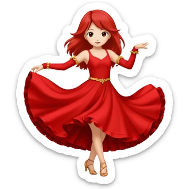 Una chica de anime bailando  sticker