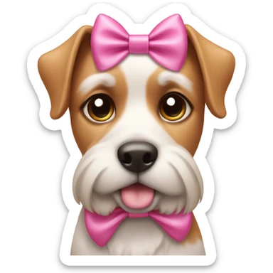 dog with pink bow sticker