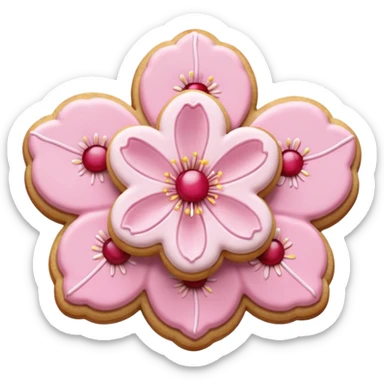 A Cherry blossom shaped cookie sticker
