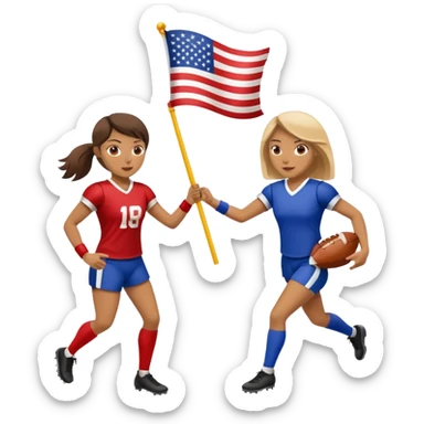 woman pulling a flag from another player, flag football sticker