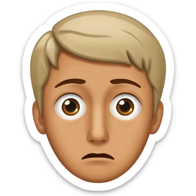 una persona con cara de anchoa preocupado sticker