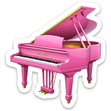 pink piano sticker