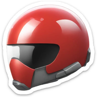 one cartoon red spacial helmet with white glass sticker