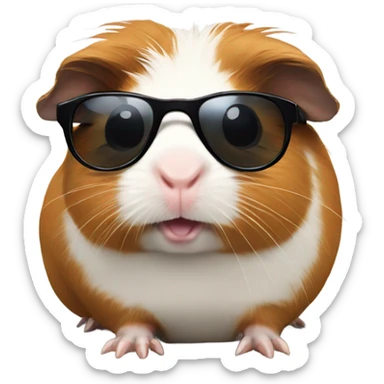 Guinea pig with sunglasses sticker