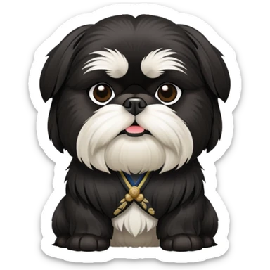 Samurai Black Shih Tzu  sticker