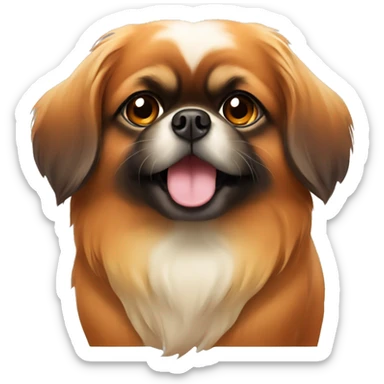 Pekingese dog in orange brown  sticker