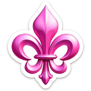 Jeff Koons style pink fleur de lis sculpture in a garden landscape  sticker