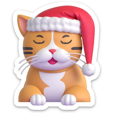 a cat dreaming about christmas holidays sticker