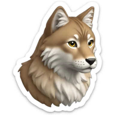 Un chat sur un loup sticker