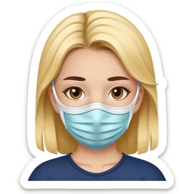 girl with a face mask on sticker
