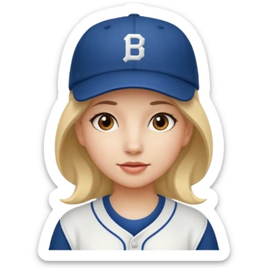 baseball hatted girl sticker