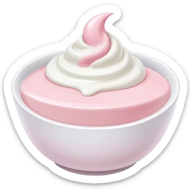 soft pink yogurt with white bowl  sticker