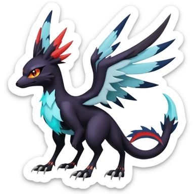 Spooky Nargacuga-Latias-Umbreon-Noibat-Noivern-Silvally-Pokémon-Fakémon-fusion (full body) sticker