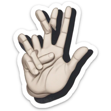 spock hand sign tearing sticker