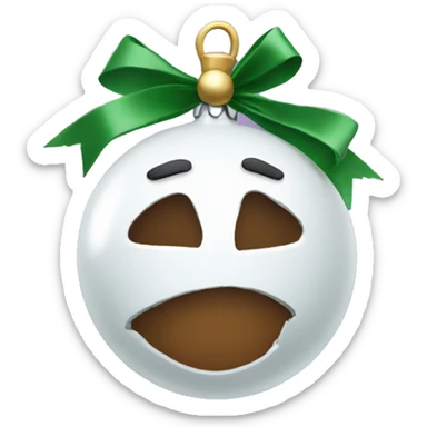 A broken Christmas tree bauble sticker