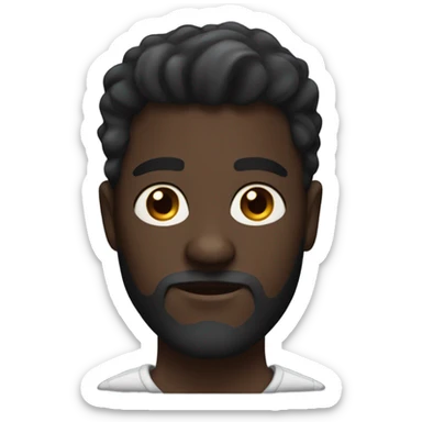 Handsome deep dark skin man with beard and fade sticker