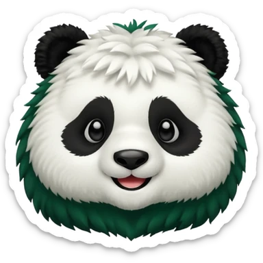 make a cute dark green panda emoji sticker