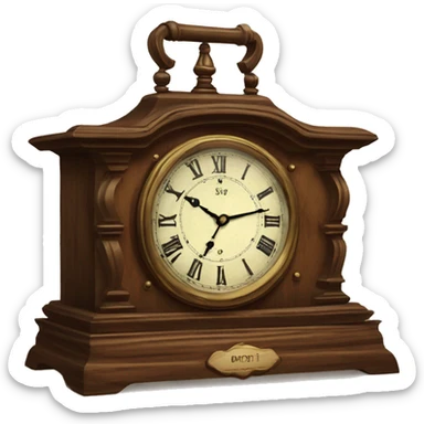 Vintage wooden table top clock fancy  sticker