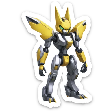 Futuristic mechanical Medabot-Renamon-Jolteon-Eevee-mecha full body sticker