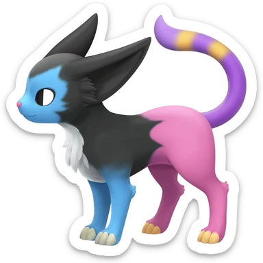 Umbreon-Amaura-Sylveon-hybrid-animal-Fakémon-Pokémon-fusion sticker
