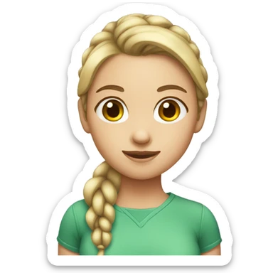 fair skinned girl with ponytail sticker