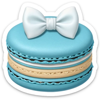 sage blue macaron with white bow sticker