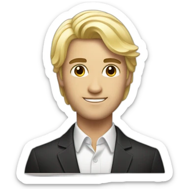 Handsome guy with black hair and cute blonde lady sticker