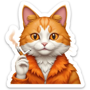 Cat smoking a joint sticker